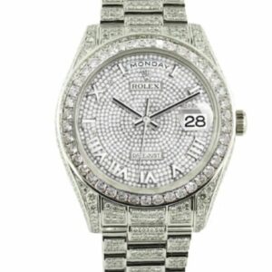 Rolex Super Clone Datejust Baguette II White Gold Iced Out Diamond Dial 116300