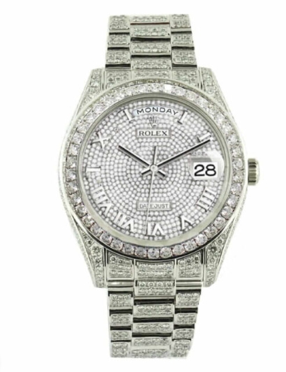 Rolex Super Clone Datejust Baguette II White Gold Iced Out Diamond Dial 116300