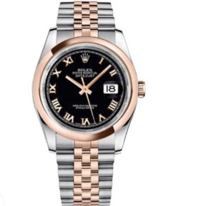 Rolex Super Clone Datejust 116201 Roman Numeral Black Dial