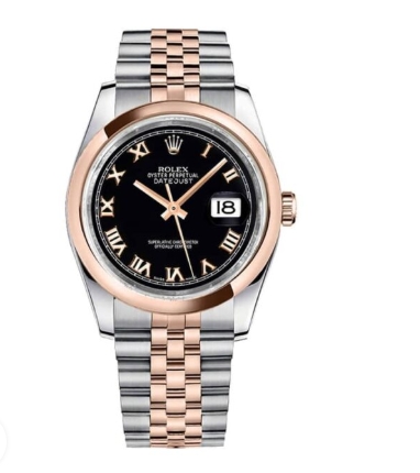 Rolex Super Clone Datejust 116201 Roman Numeral Black Dial